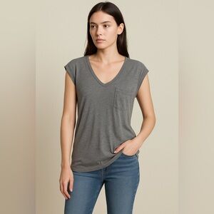 T by Alexander Wang Gray Sleeveless Pocket Tee - XS